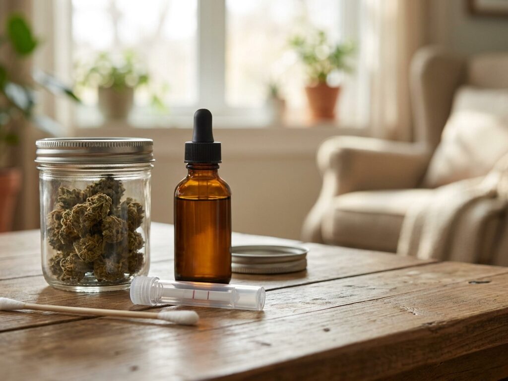 Photo d'ouverture : Test salivaire THC