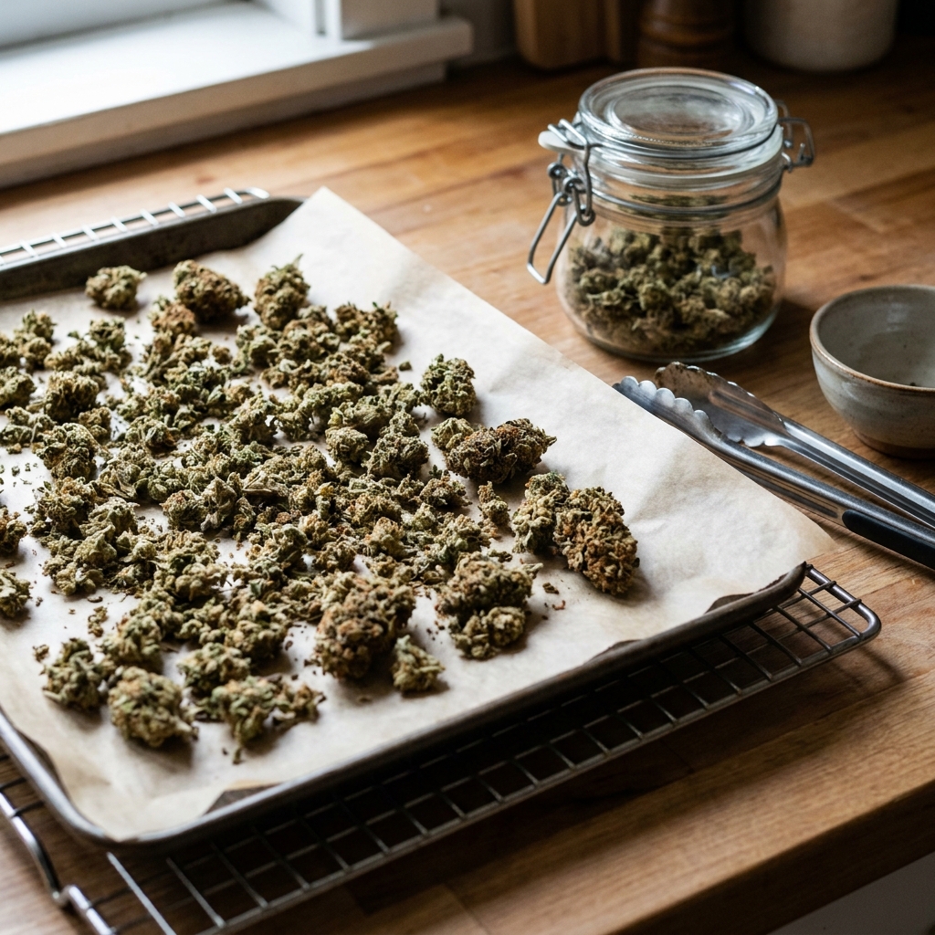 Fleur de cannabis exposée à la chaleur : la décarboxylation transforme le THCA en THC