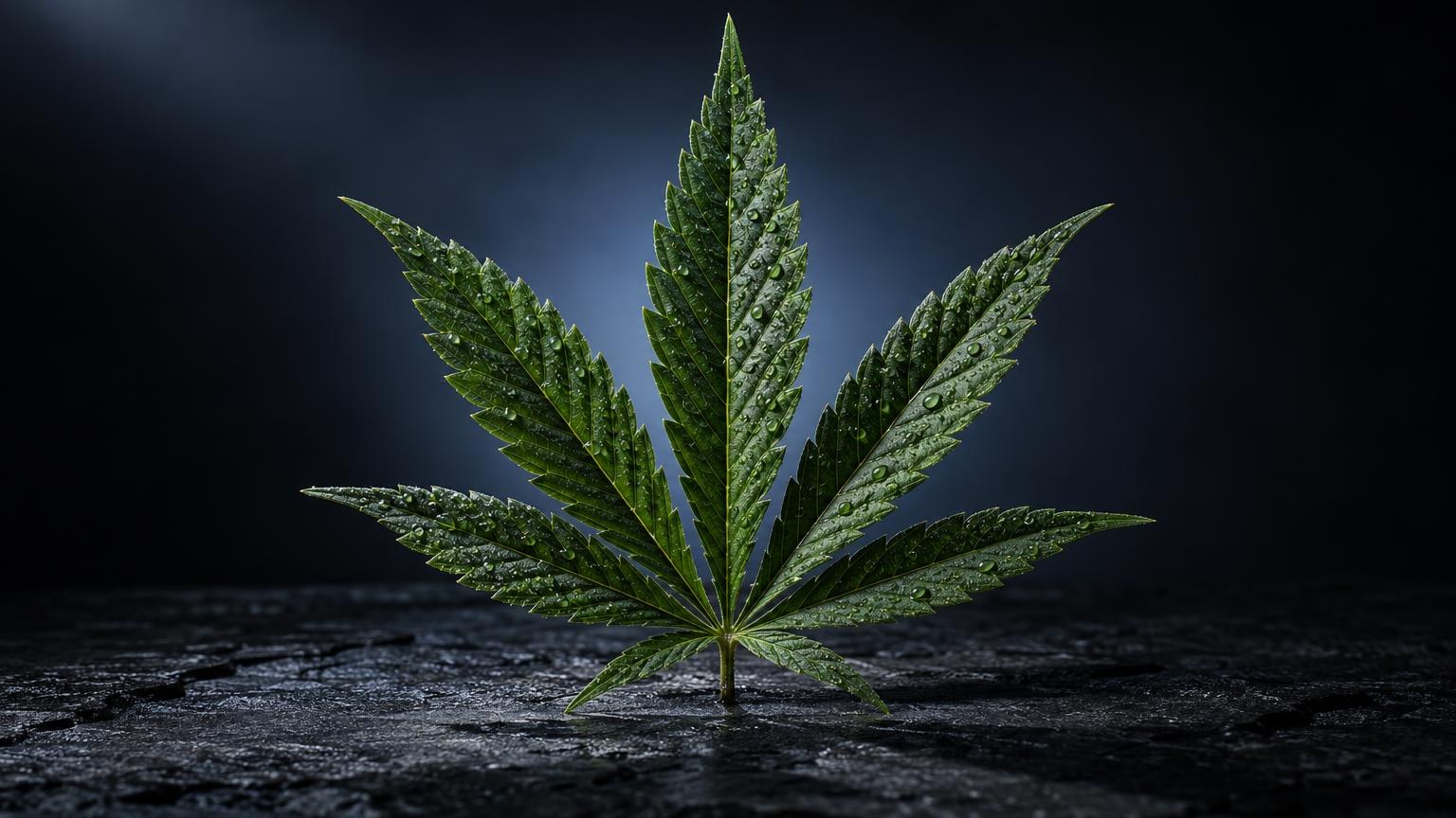 Folha verde com sete pontos característicos sobre solo escuro, símbolo icónico da 420 significado