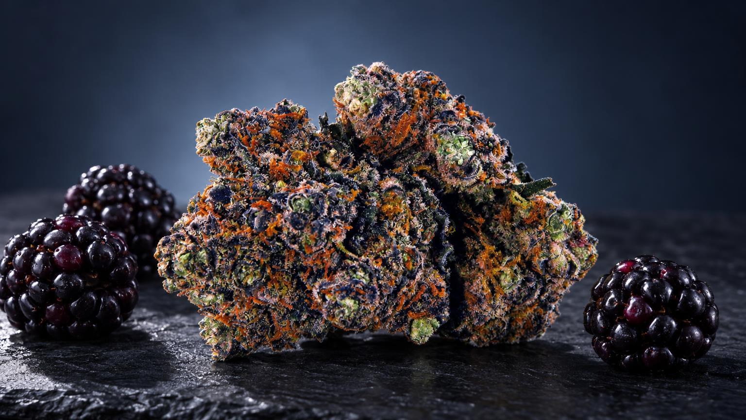 Cannabis kaufen: Blüte Purple Haze in Szene gesetzt