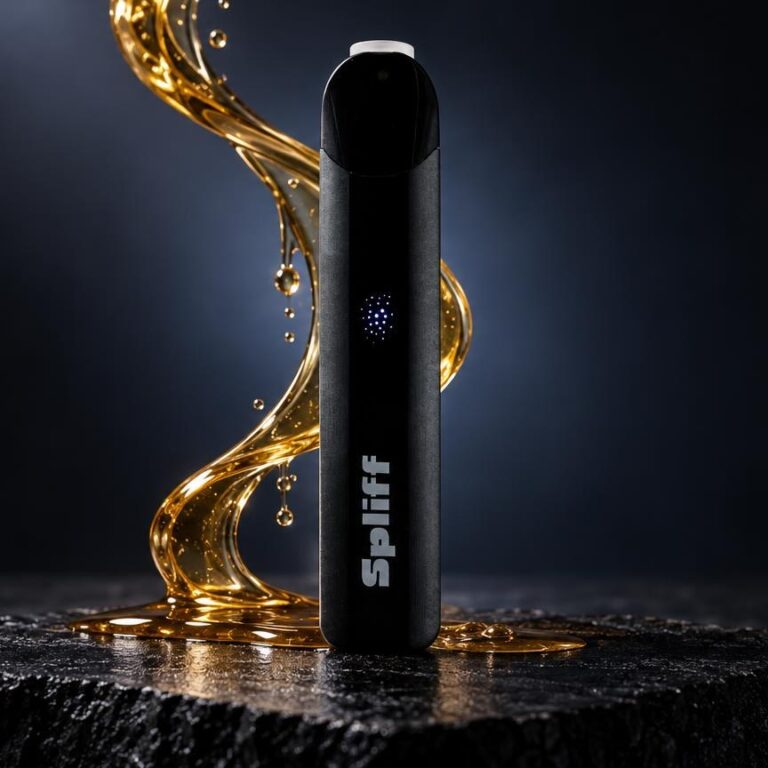 Tube noir cylindrique Magic Vape avec splash doré, posé sur pierre noire, illustrant le Chillum : c'est quoi