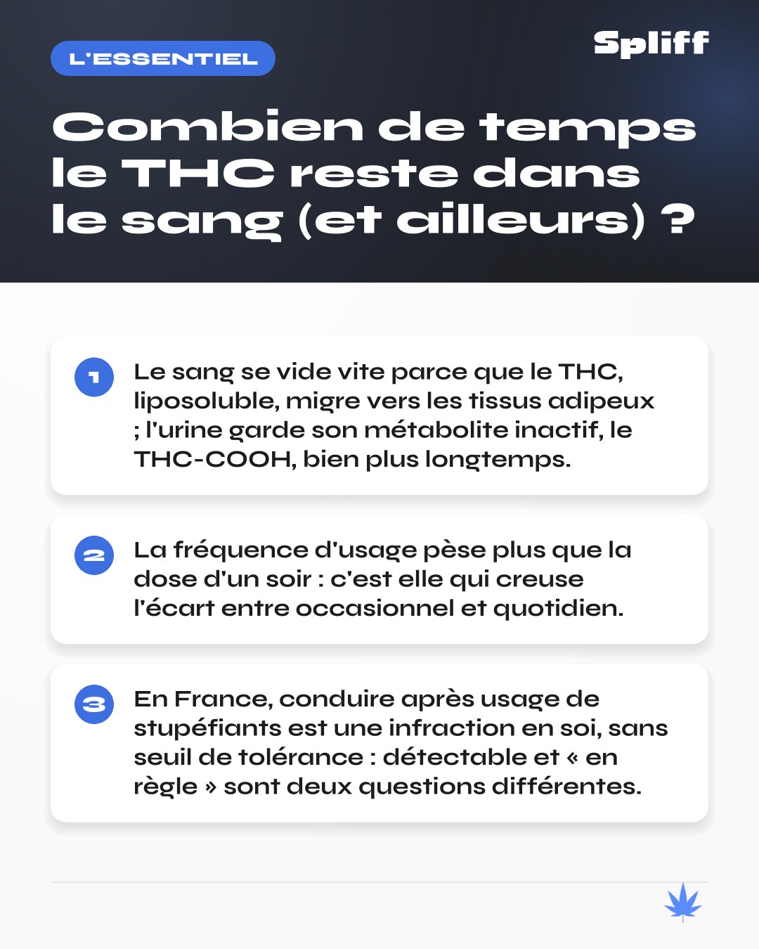 Combien de temps le thc reste dans le sang : l'essentiel