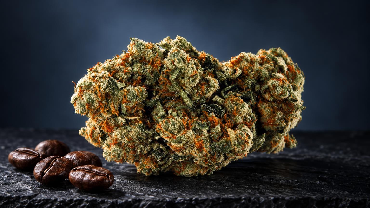 Indica vs sativa: flor Amnesia numa composição de estúdio