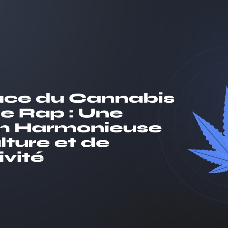Titre sur fond sombre, feuille de chanvre stylisée