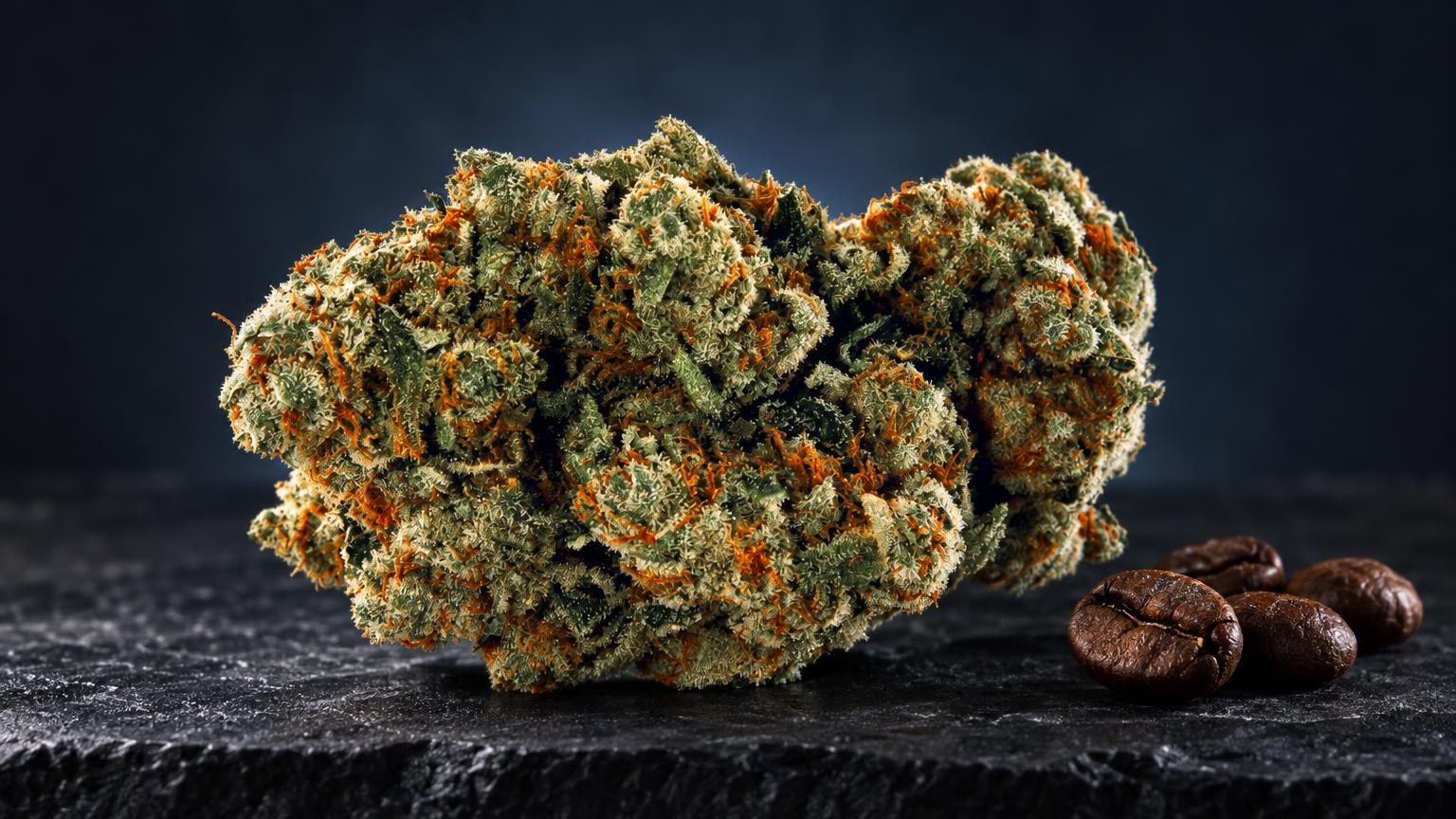 Purple Haze Strain: Amnesia flower in a studio composition