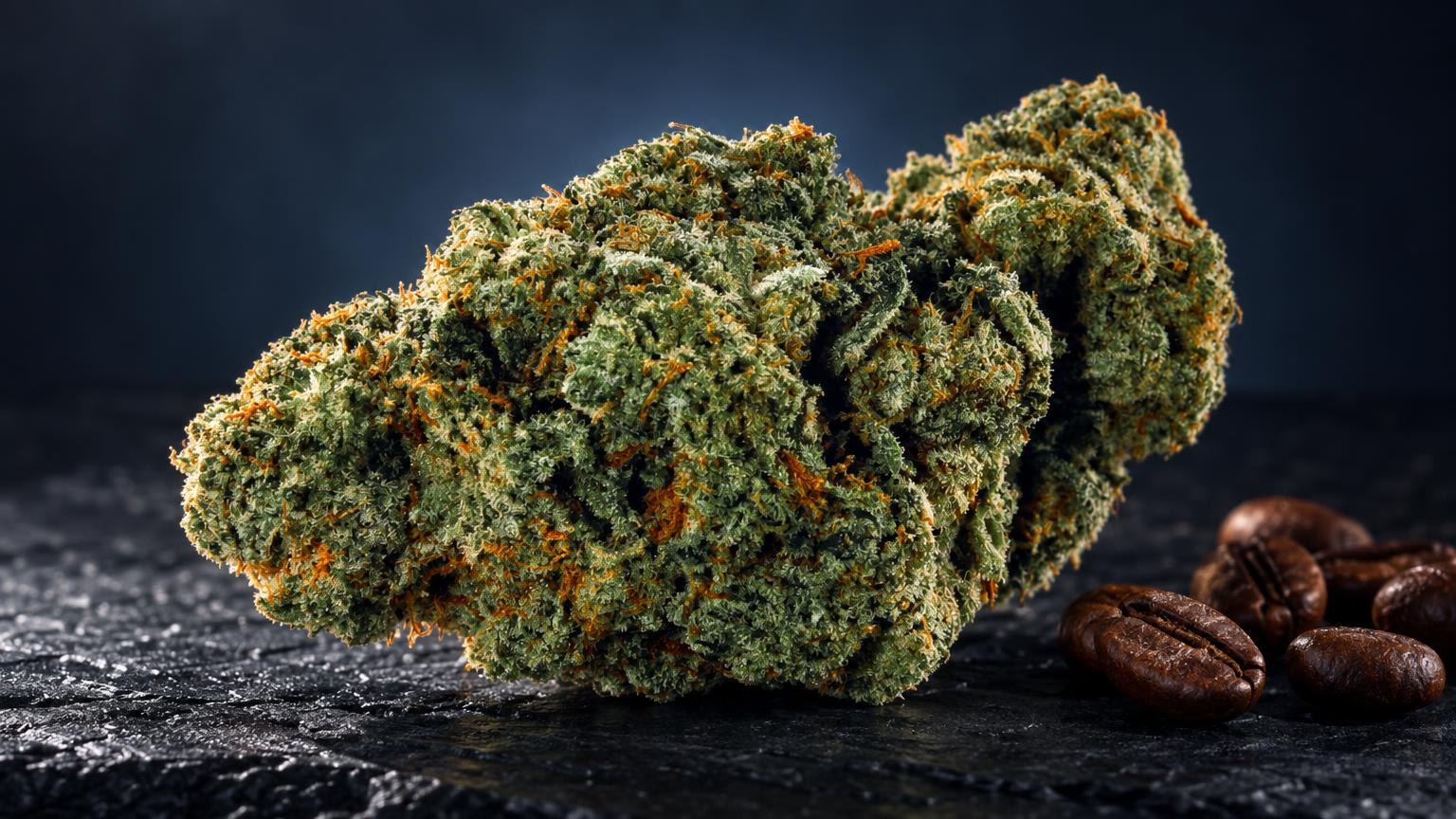 Sativa : fleur Amnesia dans une composition de studio