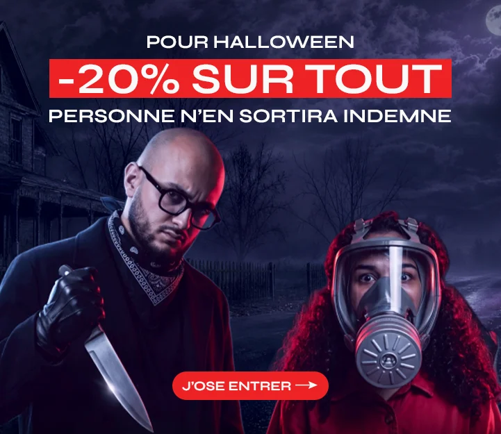 Pour Halloween : -20% sur tout. Personne n'en sortira indemne.