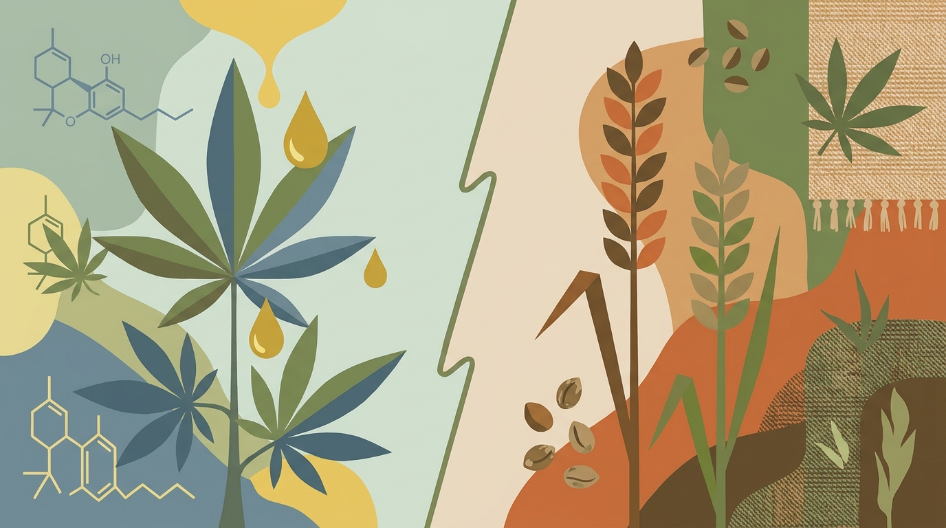 Illustration : Huile cbd vs huile de chanvre