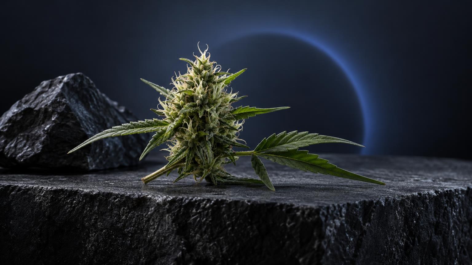 Vue rapprochée à la lumière du jour sur le thème THC en ligne