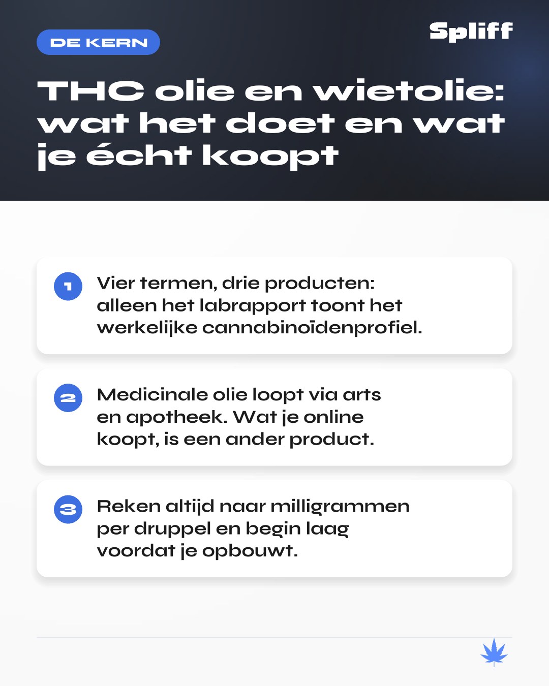 THC olie: de kern — Vier termen, drie producten: alleen het labrapport toont het werkelijke cannabinoïdenprofiel