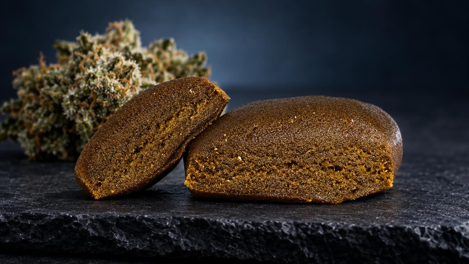 Tipi di hashish: concentrato Piatella Hash in una composizione di studio