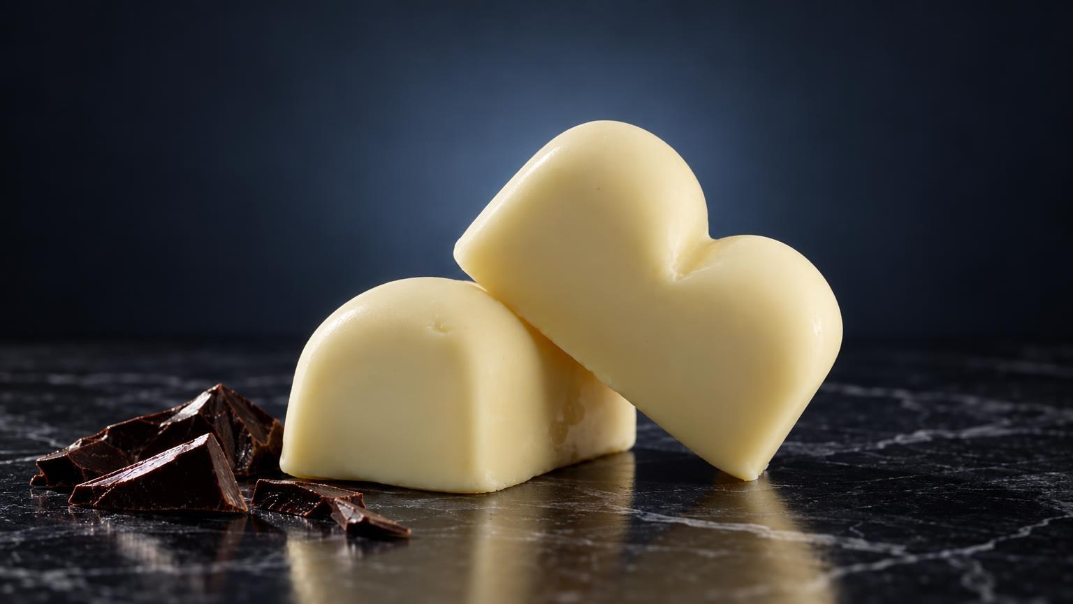 White chocolate pieces and dark chocolate shavings on dark surface, illustrating What Does an Edible High Feel Like